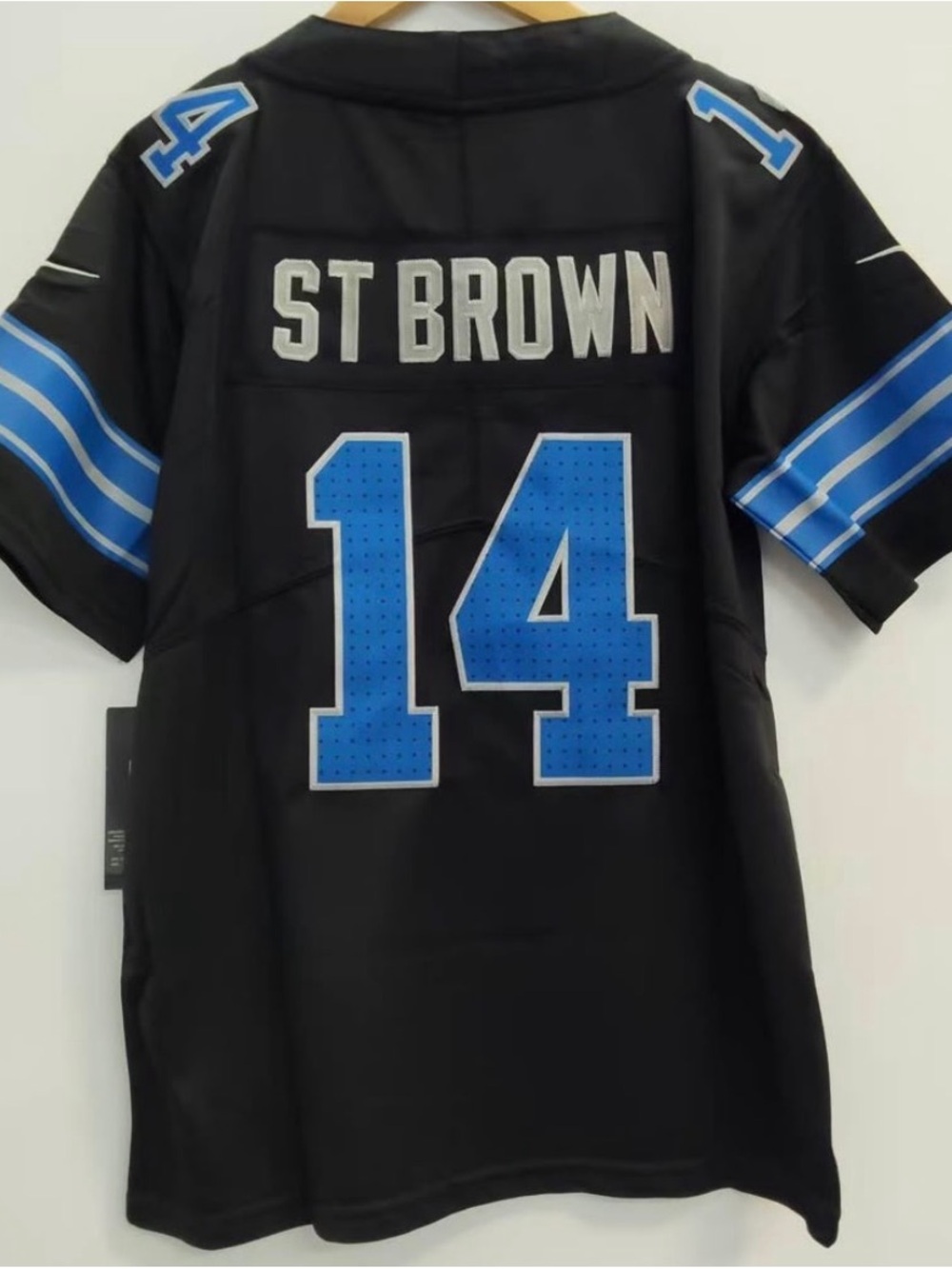 AMON RA ST BROWN #14 Black Lions Kids Football Youth Medium 10/12 Jersey